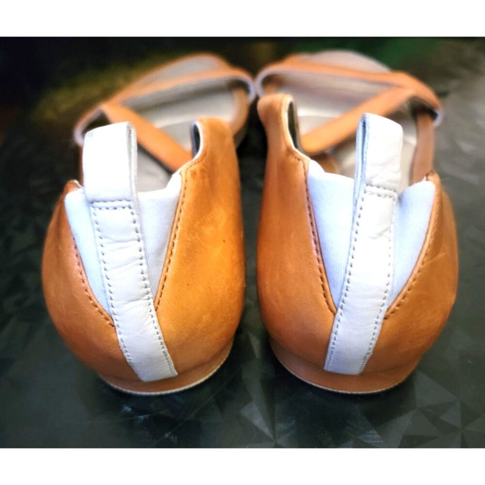 Cole Haan Womens Tan Open-Toe Sandals With Nike Air Sole & White Accent Size 9.5 - Picture 3 of 7